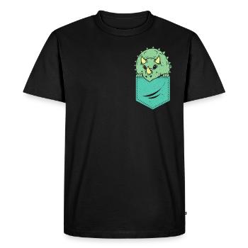 Triceratops - T-shirt Premium bio Homme - noir - Devant - Nico (187cm)