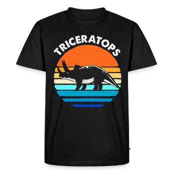Triceratops - T-shirt Premium bio Homme - noir - Devant - Nico (187cm)