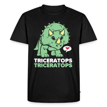 Triceratops - T-shirt Premium bio Homme - noir - Devant - Nico (187cm)