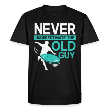 frisbee - T-shirt Premium bio Homme - noir - Devant - Nico (187cm)