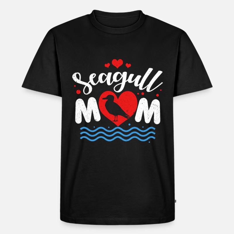 Möwe - Männer Premium Bio T-Shirt - Schwarz