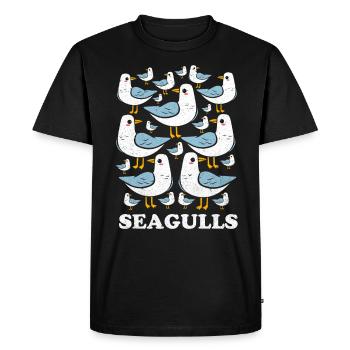 gull - Men's Premium Organic T-Shirt - black - Front - Nico (187cm)
