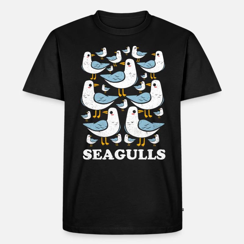 Möwe - Männer Premium Bio T-Shirt - Schwarz