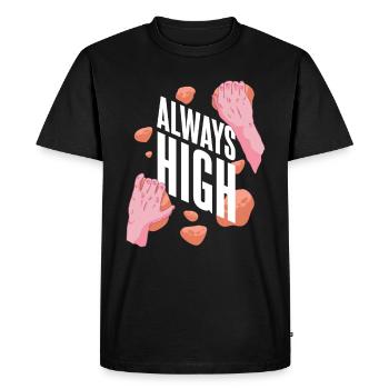 Grimpeur Grimpant Dire drôle Toujours haut - T-shirt Premium bio Homme - noir - Devant - Nico (187cm)