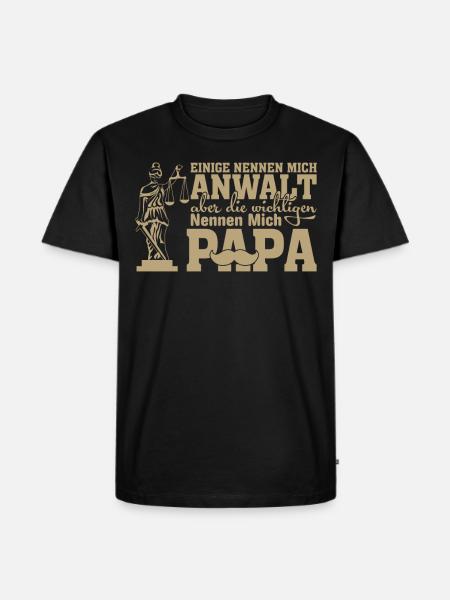 Advocaat die Grappige Giftvader Papa zegt - Mannen Premium Bio T-shirt - zwart