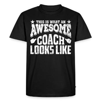 Coach coach sport team gift - Men's Premium Organic T-Shirt - black - Front - Nico (187cm)