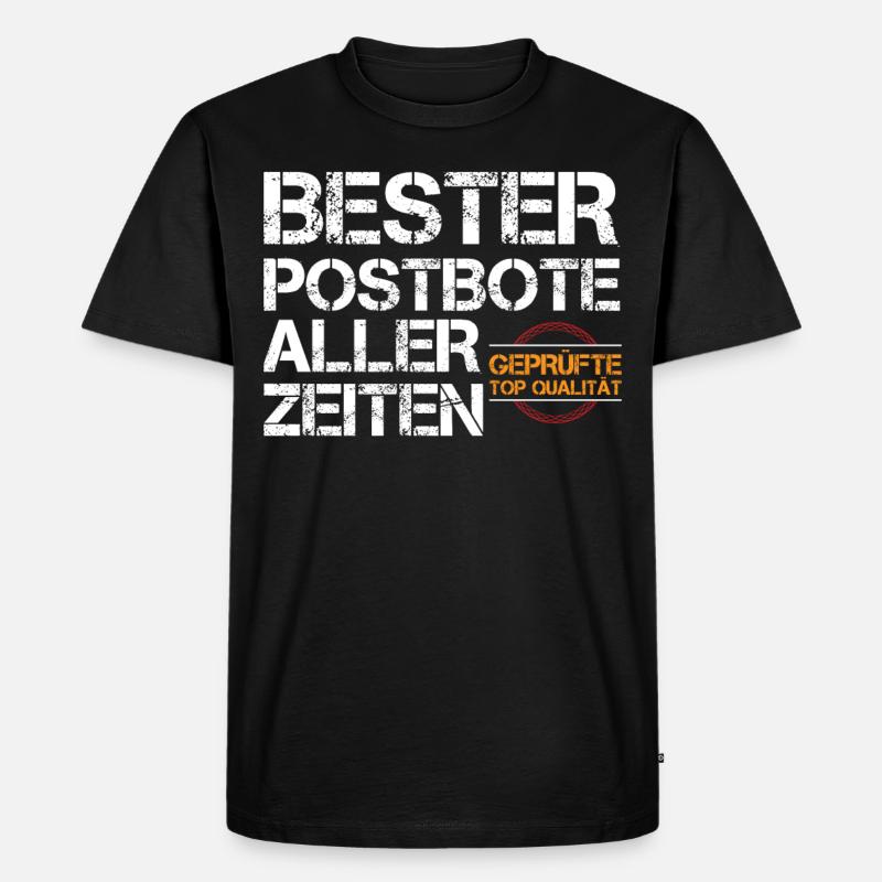 Bester Postbote - Männer Premium Bio T-Shirt - Schwarz
