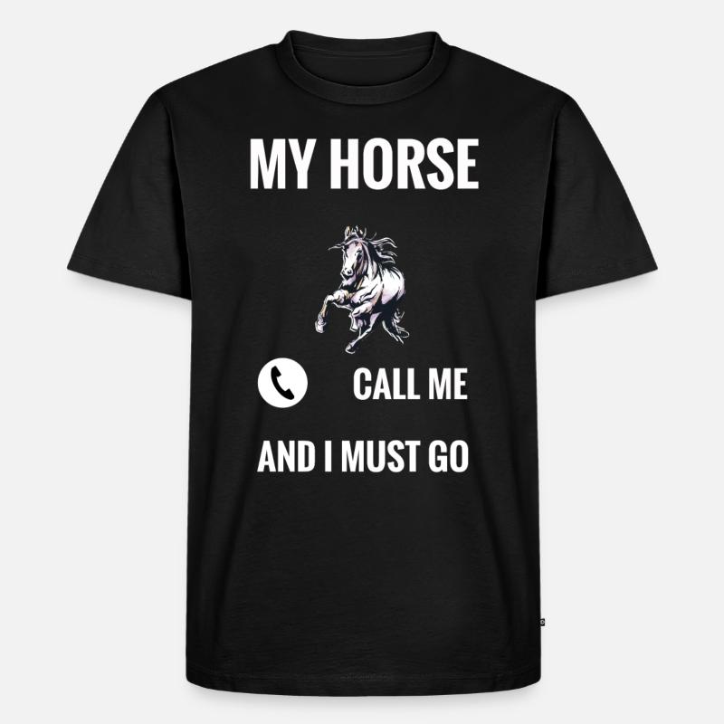 Pferd - Männer Premium Bio T-Shirt - Schwarz