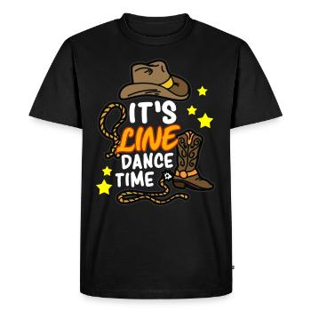 SON TEMPS DE DANSE EN LIGNE Line dance line dance - T-shirt Premium bio Homme - noir - Devant - Nico (187cm)