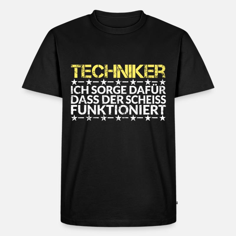 Techniker Technik Handwerker Handwerk Geschenkidee - Männer Premium Bio T-Shirt - Schwarz