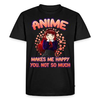 Anime drôle disant otaku senpai cadeau geek - T-shirt Premium bio Homme - noir - Devant - Nico (187cm)