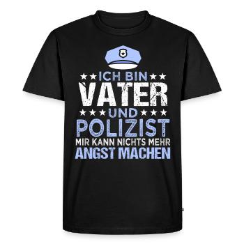Drôle de police papa policier profession de proverbe cadeau - T-shirt Premium bio Homme - noir - Devant - Nico (187cm)