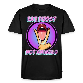 Funny Eat Pussy Not Animals cadeau de bien-être animal - T-shirt Premium bio Homme - noir - Devant - Nico (187cm)