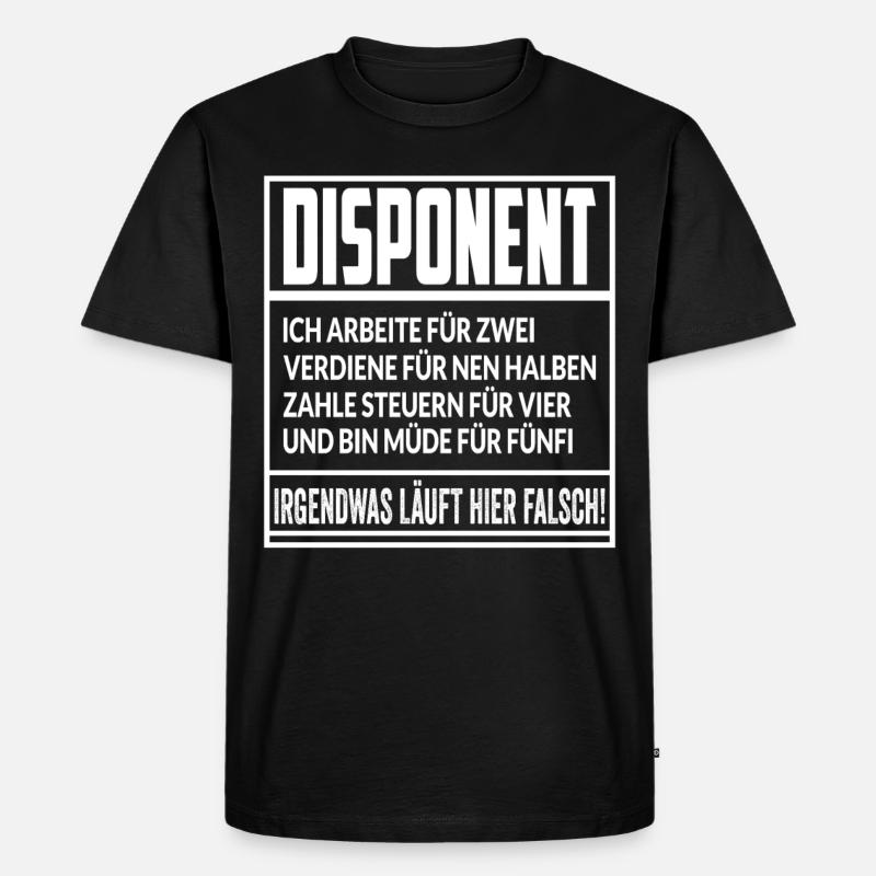 Disponent Beruf Arbeit Geschenk - Männer Premium Bio T-Shirt - Schwarz