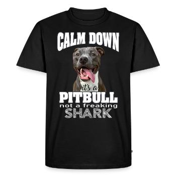 pitbull pas un requin - T-shirt Premium bio Homme - noir - Devant - Nico (187cm)