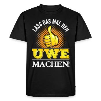 Drôle Uwe prénom disant idée cadeau - T-shirt Premium bio Homme - noir - Devant - Nico (187cm)