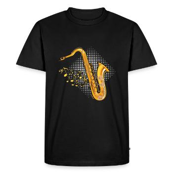 Bass saxophone tenor saxophone player - Men's Premium Organic T-Shirt - black - Front - Nico (187cm)