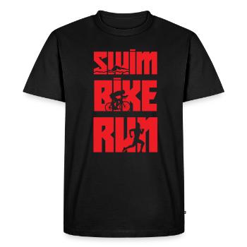 Multitâche Swim Bike Run Triathlon - T-shirt Premium bio Homme - noir - Devant - Nico (187cm)