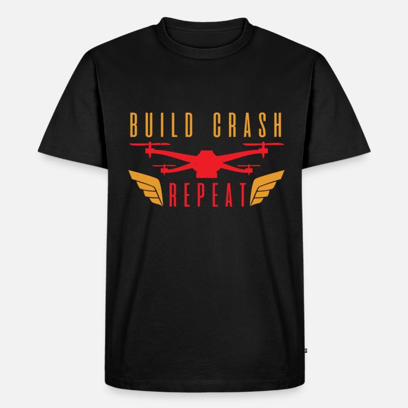 Build Crash Repeat - Männer Premium Bio T-Shirt - Schwarz