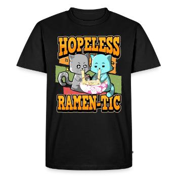 Funny Anime Ramen Romance Otaku Saying Gift - Men's Premium Organic T-Shirt - black - Front - Nico (187cm)