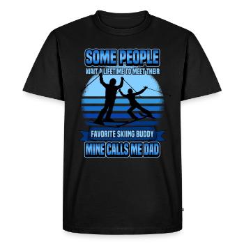 Drôle de ski skieur montagnes ski disant cadeau - T-shirt Premium bio Homme - noir - Devant - Nico (187cm)