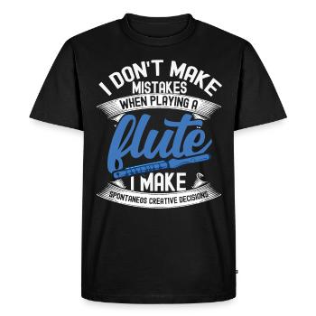 Flutist Perfect Flute Aerophone Gift Flute - Men's Premium Organic T-Shirt - black - Front - Nico (187cm)