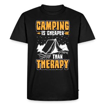 campeur - T-shirt Premium bio Homme - noir - Devant - Nico (187cm)