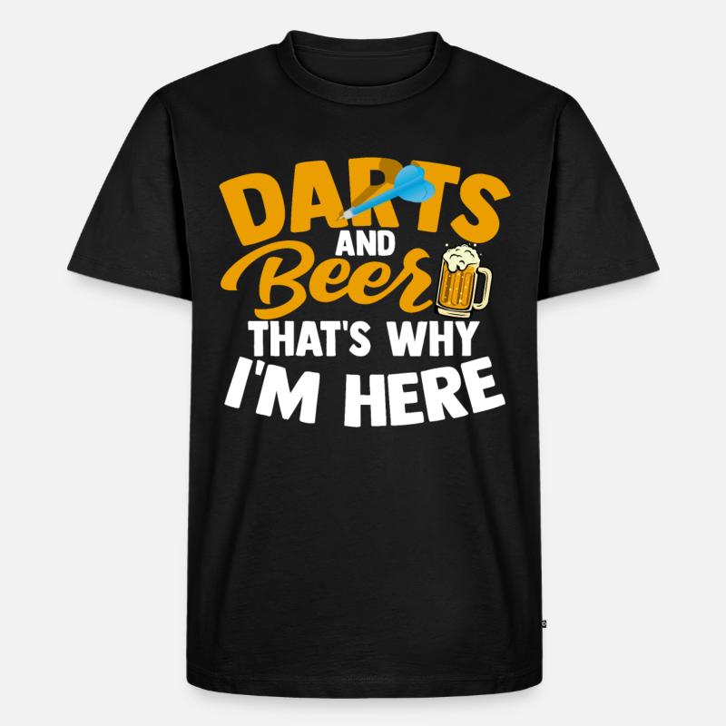 Dart Bier Bartboard Trinken Softdart - Männer Premium Bio T-Shirt - Schwarz