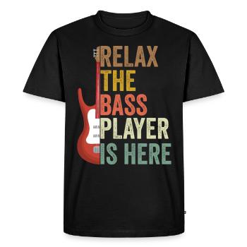 Bassiste bassiste bassiste guitariste disant drôle - T-shirt Premium bio Homme - noir - Devant - Nico (187cm)