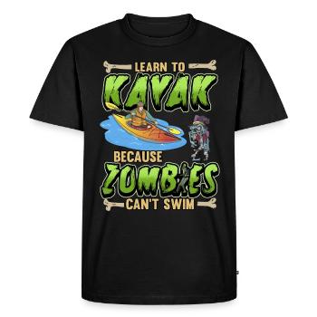 Kayak Zombie Funny Canoe Sport Saying Gift - Men's Premium Organic T-Shirt - black - Front - Nico (187cm)