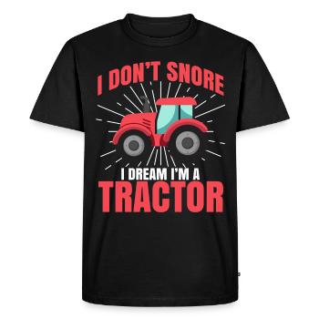 Tracteur Agriculture Ferme Matériel Agricole Champ - T-shirt Premium bio Homme - noir - Devant - Nico (187cm)