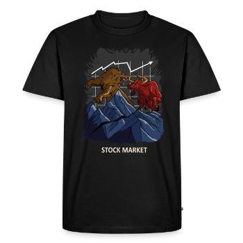 T-shirt Fan de Bull & Bear Courtier en bourse - T-shirt Premium bio Homme - noir - Devant - Nico (187cm)