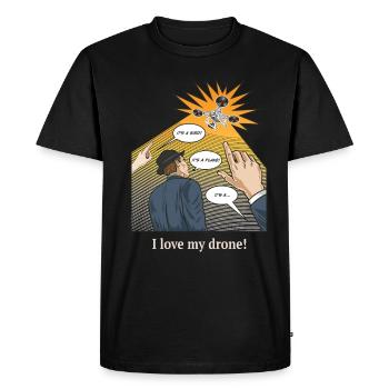 Drone Owners Drone Fans Pilot Hobby Design - Men's Premium Organic T-Shirt - black - Front - Nico (187cm)
