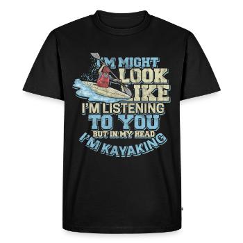 Kayak en eau vive aviron bateau à roue en eau vive - T-shirt Premium bio Homme - noir - Devant - Nico (187cm)