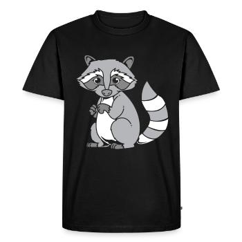 raton laveur - T-shirt Premium bio Homme - noir - Devant - Nico (187cm)
