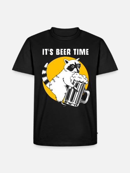 Raccoon beer alcohol - Men's Premium Organic T-Shirt - black