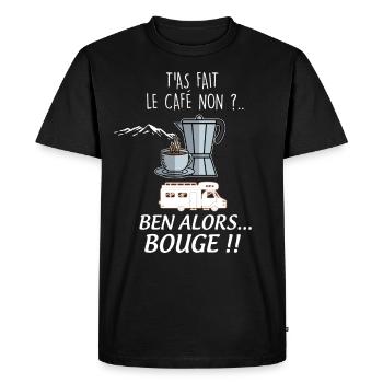 Camping-car faire le café - T-shirt Premium bio Homme - noir - Devant - Nico (187cm)