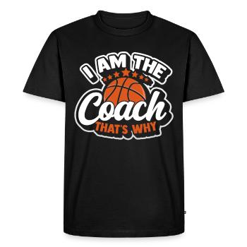 Basket- Streetball Dunking Coach Basket - T-shirt Premium bio Homme - noir - Devant - Nico (187cm)