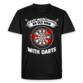 Fléchettes Pensioners Softdart Bullseye 180 Grandpa Dartboard - T-shirt Premium bio Homme - noir - Devant - Nico (187cm)