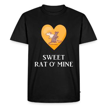 Cute rat white mouse rodent pet heart rodent - Men's Premium Organic T-Shirt - black - Front - Nico (187cm)