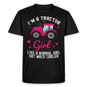 Tracteur Trekker Farmer Farmer Field Harvest Girl - T-shirt Premium bio Homme - noir - Devant - Nico (187cm)