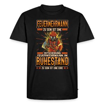 Feuerwehr Ruhestand Rente Pension Geschenk - Männer Premium Bio T-Shirt - Schwarz - Vorne - Nico (187cm)
