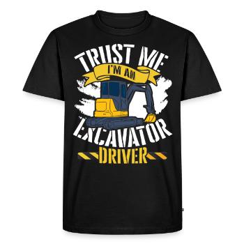 Excavator civil engineering construction work road construction dredging - Men's Premium Organic T-Shirt - black - Front - Nico (187cm)