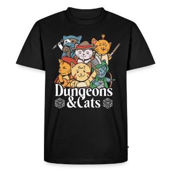 RPG Dungeons und Katzen Lustiges Rollenspiel - T-shirt Premium bio Homme - noir - Devant - Nico (187cm)