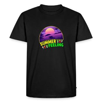Summer feeling summer beach sea sunset - Men's Premium Organic T-Shirt - black - Front - Nico (187cm)