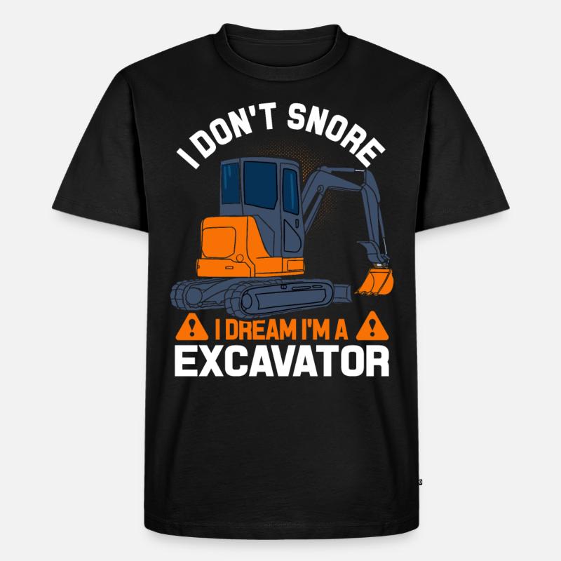 Bagger Straßenbau - Männer Premium Bio T-Shirt - Schwarz