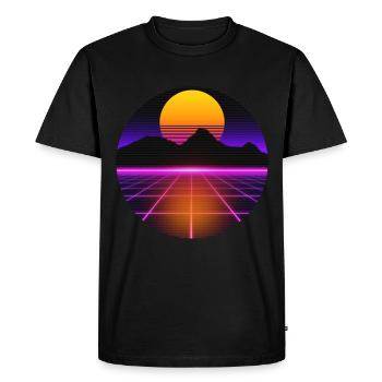 Les années 80 dépassent le style rétro de synthwave vaporwave - T-shirt Premium bio Homme - noir - Devant - Nico (187cm)