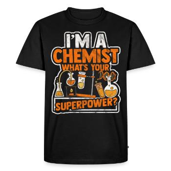 Chemistry alchemy biochemistry formula molecule proton - Men's Premium Organic T-Shirt - black - Front - Nico (187cm)