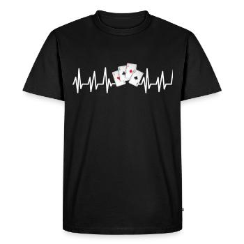 Poker Casino Hold'em Spades Poker Face Bluff - T-shirt Premium bio Homme - noir - Devant - Nico (187cm)