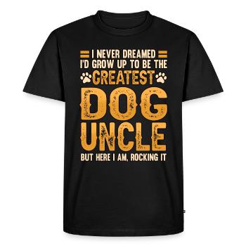 Chien oncle papa père drôle disant cadeau - T-shirt Premium bio Homme - noir - Devant - Nico (187cm)